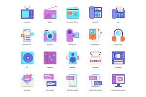 Media Communication Icons Violet