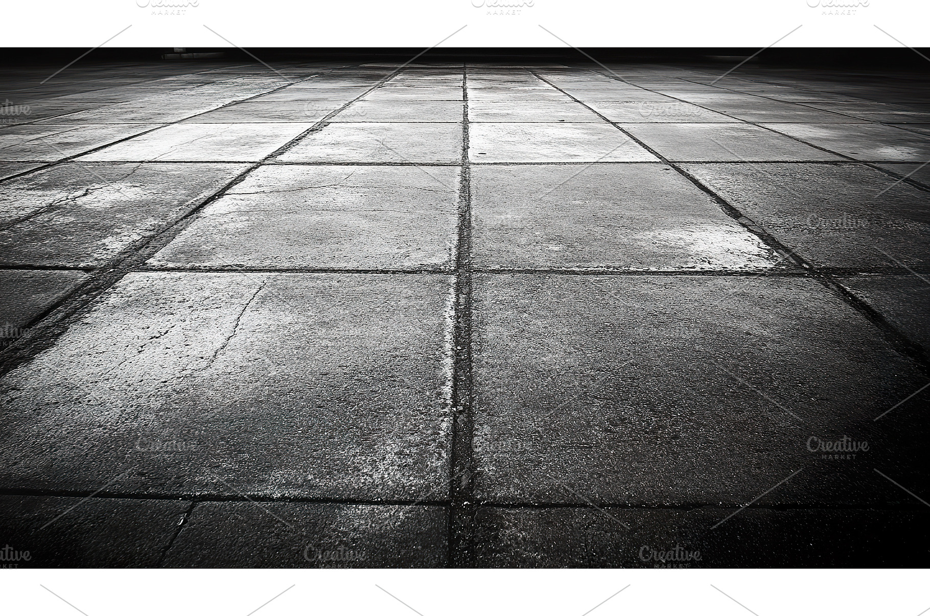 Dark concrete floor with square, a Background Photo by Lermont51