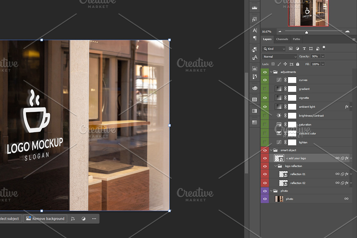 Glass Window Logo Mockup, an Advertising Mockup by RSplaneta (Photo 2 of 2)