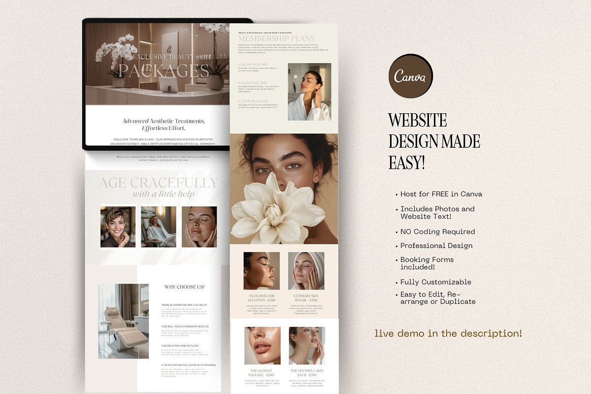 Luxury Medspa Website Template for Aesthetic Services preview 2