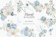 Watercolor Blue White flowers, a Decorative Illustration by Grace Noboa Illustrations (Thumbnail 10 of 14)