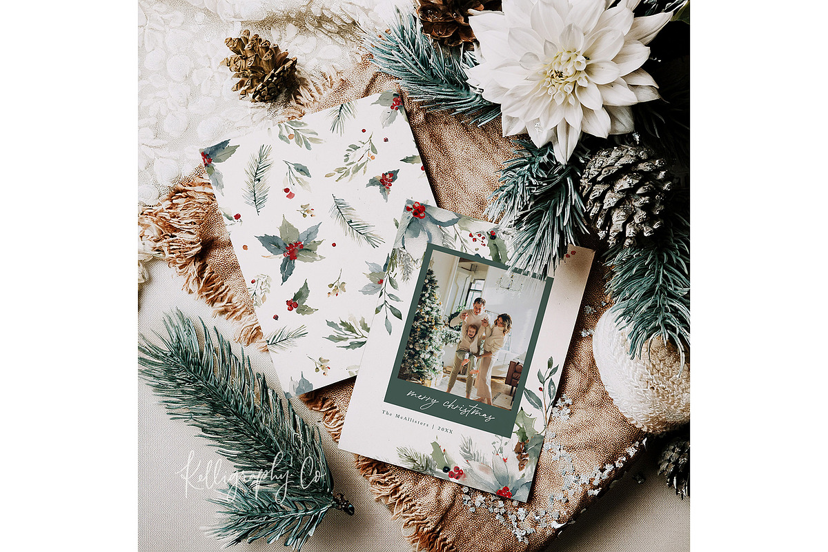 Holiday Photo Card Scene Mockup, a Mockup by Kelligraphy Co. (Photo 2 of 2)