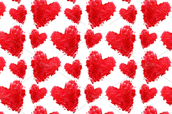 Oil Painted Hearts Seamless Pattern preview 2