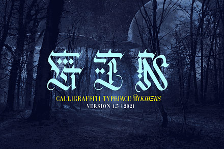 Gin | Calligraffiti Font, a Blackletter Font by By Kineks