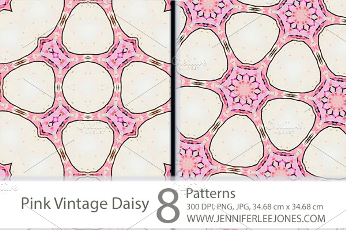 Pink Vintage Daisy Patterns preview 3