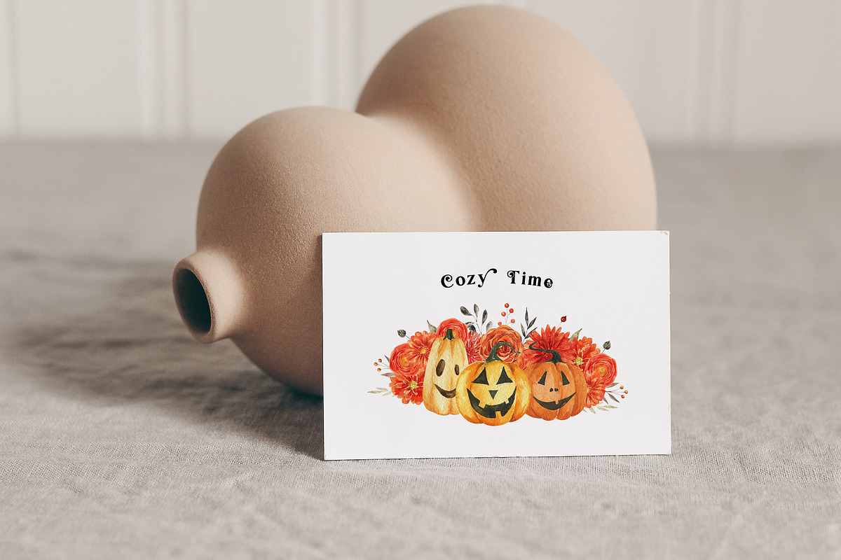 Cozy Halloween watercolor collection, a Seasonal Illustration by LiChu Art (Photo 26 of 28)