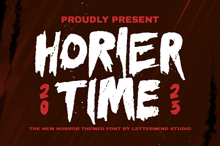 Horier Time - Horror Typeface, a Handwritten Font by Letterhend Studio