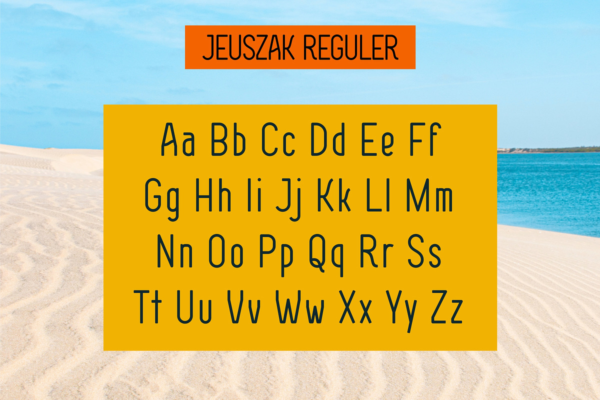 JEUSZAK FONT, a Sans Serif Font by Kreabie (Photo 4 of 8)