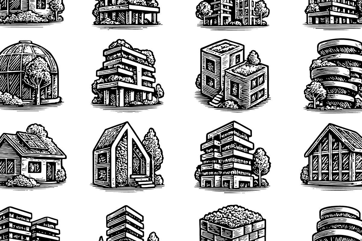 Green Building Architecture Set, an Object Graphic by RT Studio (Photo 3 of 4)
