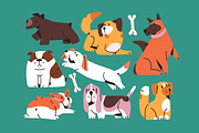Happy, funny dogs, puppies set, an Animal Illustration by PaperTrident (Thumbnail 2 of 4)