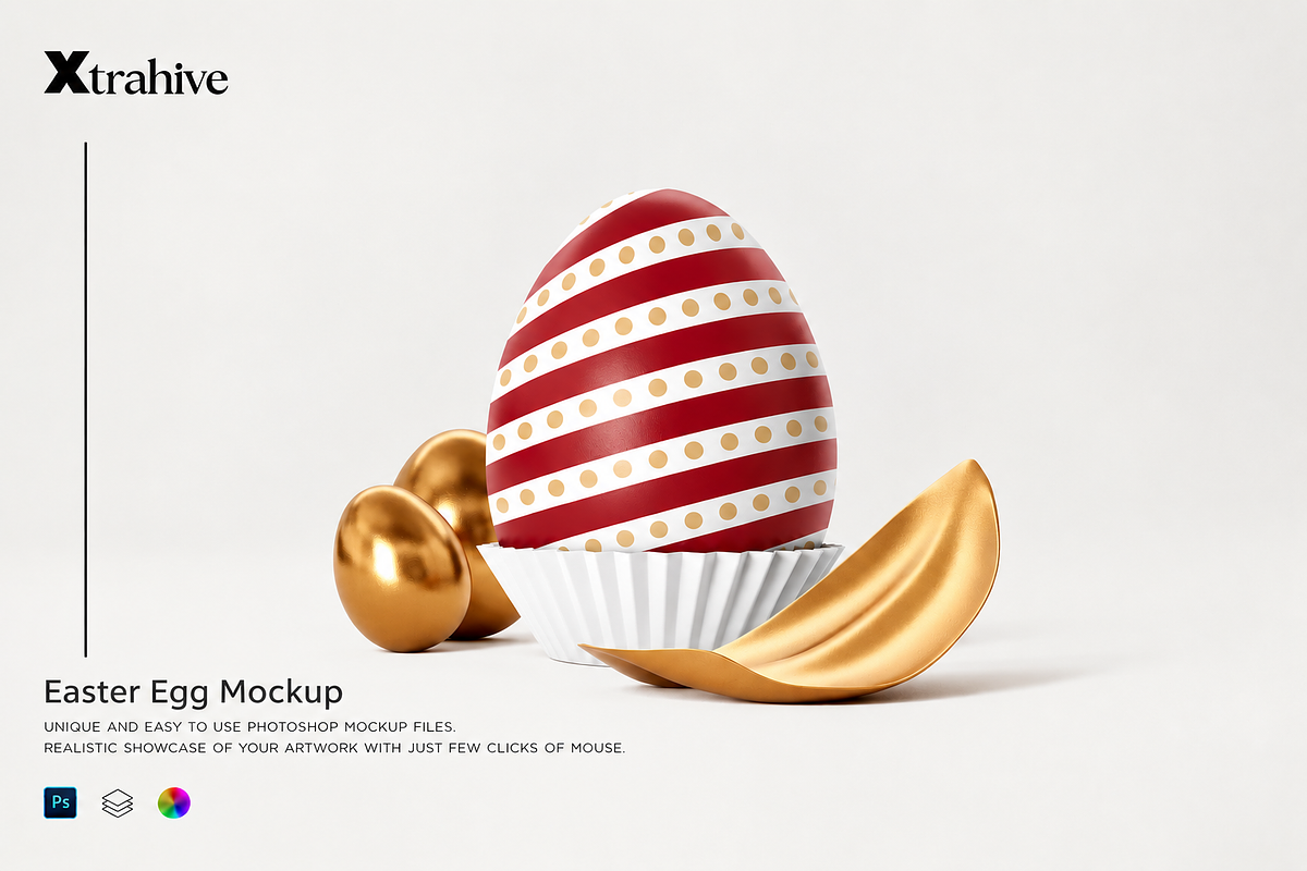 Easter Egg Mockup, an Advertising Mockup by Xtrahive (Photo 1 of 3)