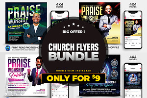 Church Flyer Bundle, a Flyer Template by AfzaalGraphics