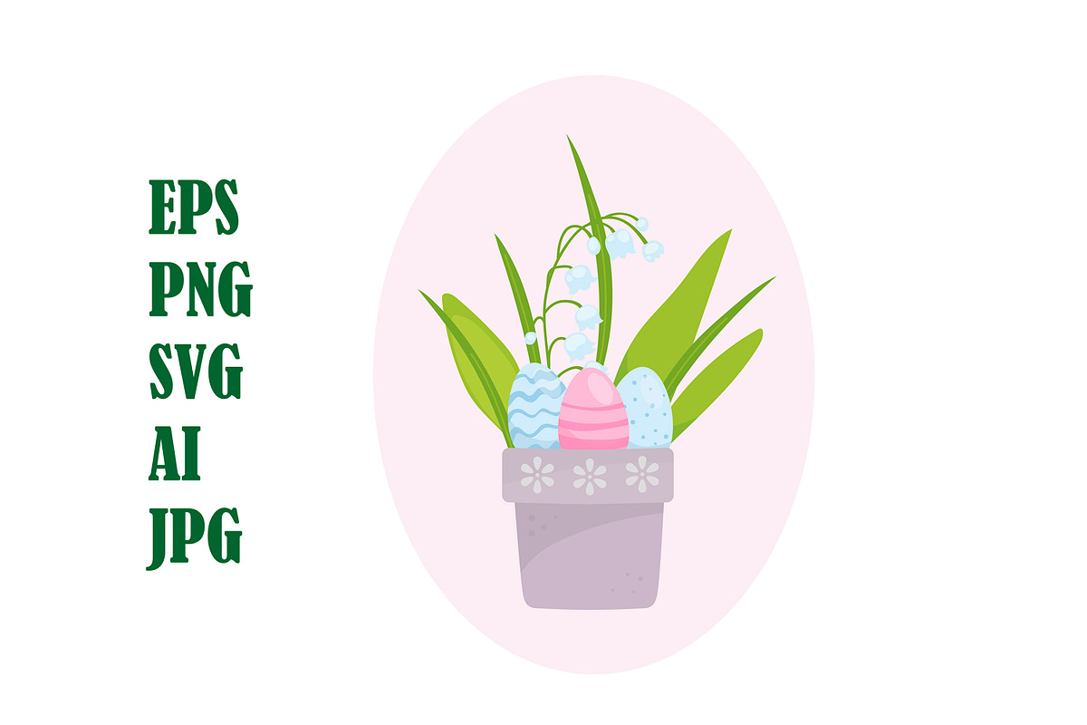 Snowdrop flowers and Easter eggs, a Decorative Illustration by EshaStudio (Photo 1 of 2)
