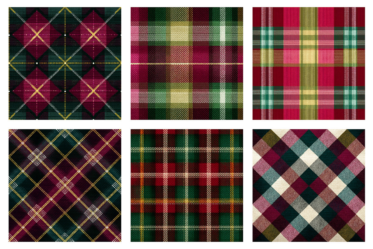 Burgundy Green Plaid Pattern, an Illustration by Dream Creation (Photo 6 of 6)