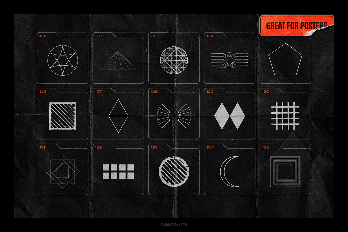 150 Geometric Distressed Shapes, an Object Graphic by Samolevsky (Photo 14 of 18)