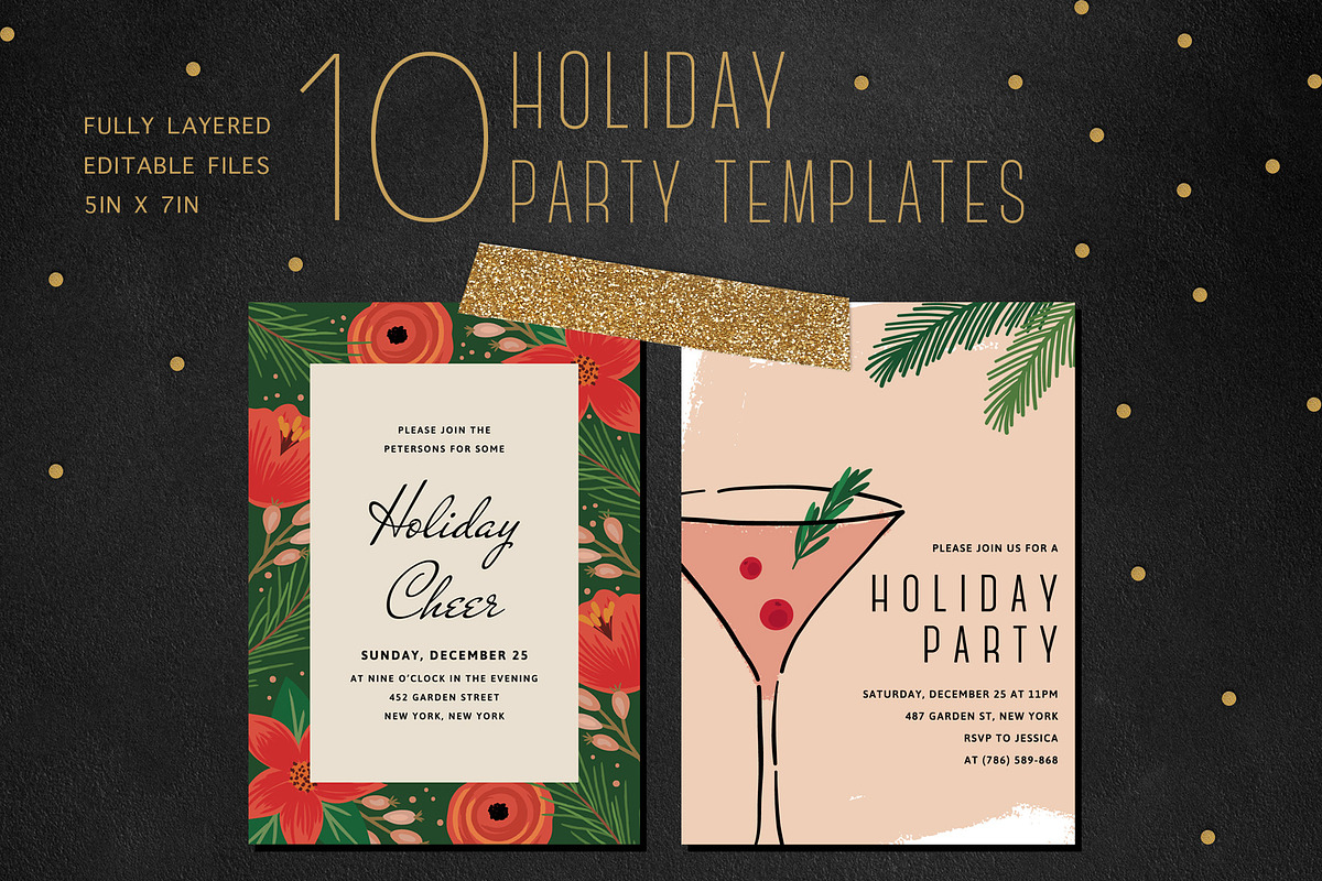 HOLIDAY PARTY TEMPLATES, an Invitation Template by Pixejoo (Photo 6 of 6)