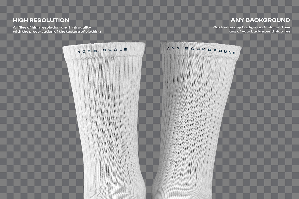 Mockups High Socks in the 3D Style, a Bottom Mockup by Grow Design Craft Studio (Photo 6 of 7)