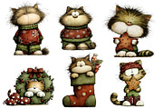 Christmas cat clipart, an Illustration by Designworld (Thumbnail 2 of 5)
