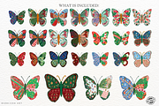 Christmas Butterfly Clipart, an Animal Illustration by Markicha Art (Thumbnail 4 of 5)