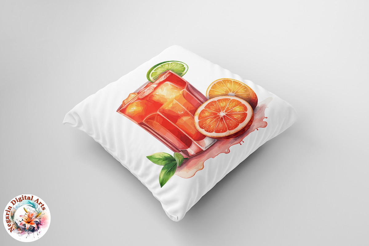 Tropical Watercolor Cocktail Clipart, an Object Graphic by Negarin Digital Art (Photo 8 of 9)