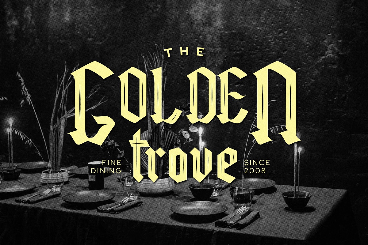 Lightbound - Blackletter Kufic Font, a Blackletter Font by Flawless And Co (Photo 6 of 11)
