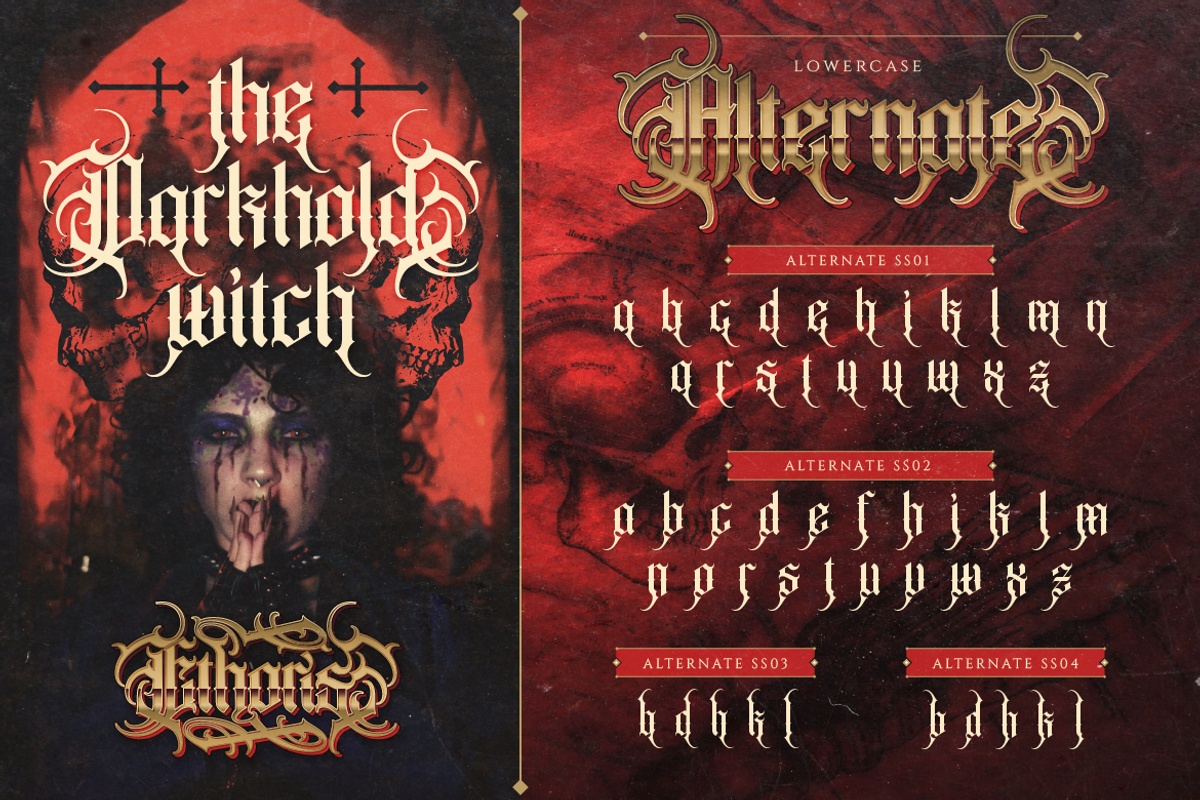 Ethoris - Blackletter Horror, a Blackletter Font by Burntilldead (Photo 5 of 12)