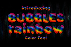 Bubbles Rainbow Color font, a Handwritten Font by Fox7 By Rattana