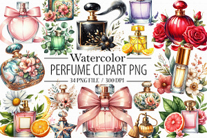 Watercolor Perfume Clipart, an Illustration by Libby Wishes
