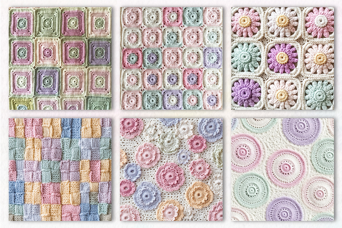 Pastel Throw Blanket Knitted Pattern, a Pattern Graphic by CreationArt (Photo 2 of 6)