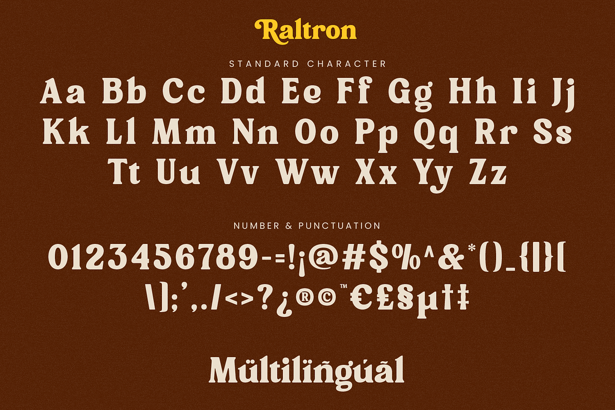 Raltron - Retro Vintage Serif Font, a Serif Font by Pixesia Studio (Photo 10 of 11)