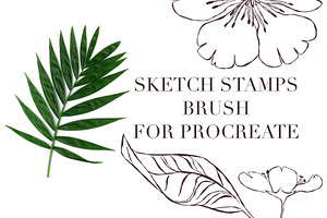 Floral Brush Stamp For Procreate