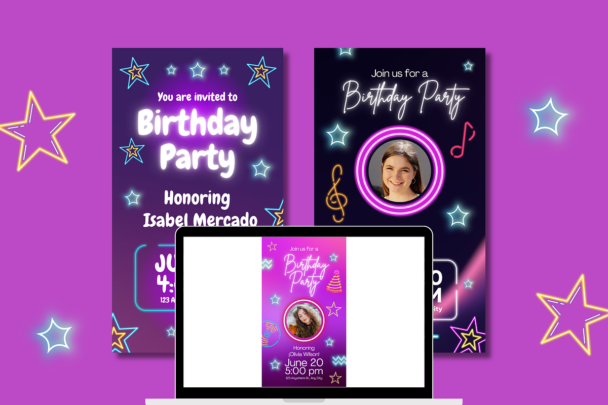 Neon Birthday Party Instagram Story, a Templates & Theme by TemplateCastleStore (Photo 5 of 9)