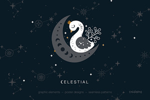 Celestial Stars And Moon