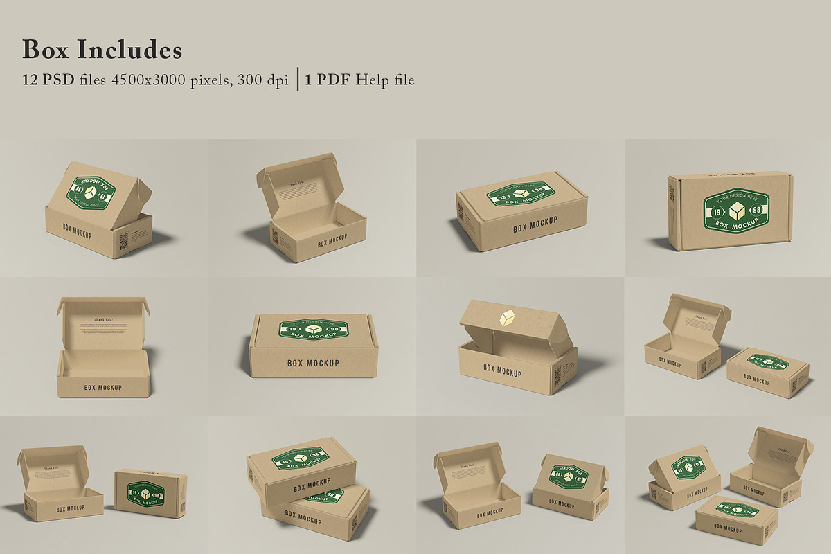 Box Mockup, a Cups & Container Mockup by graphictime (Photo 2 of 15)