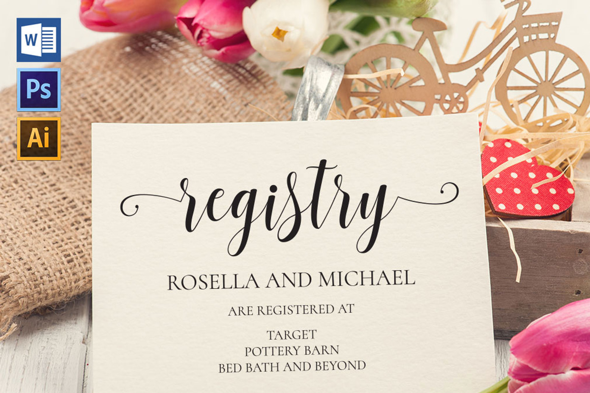 Registry Cards Editable SHR456, an Invitation Template by Shafura_Wedding (Photo 1 of 5)