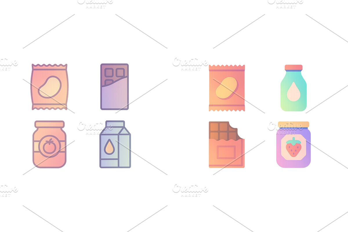 Colorful collection of food, a Food Illustration by ZinetroN