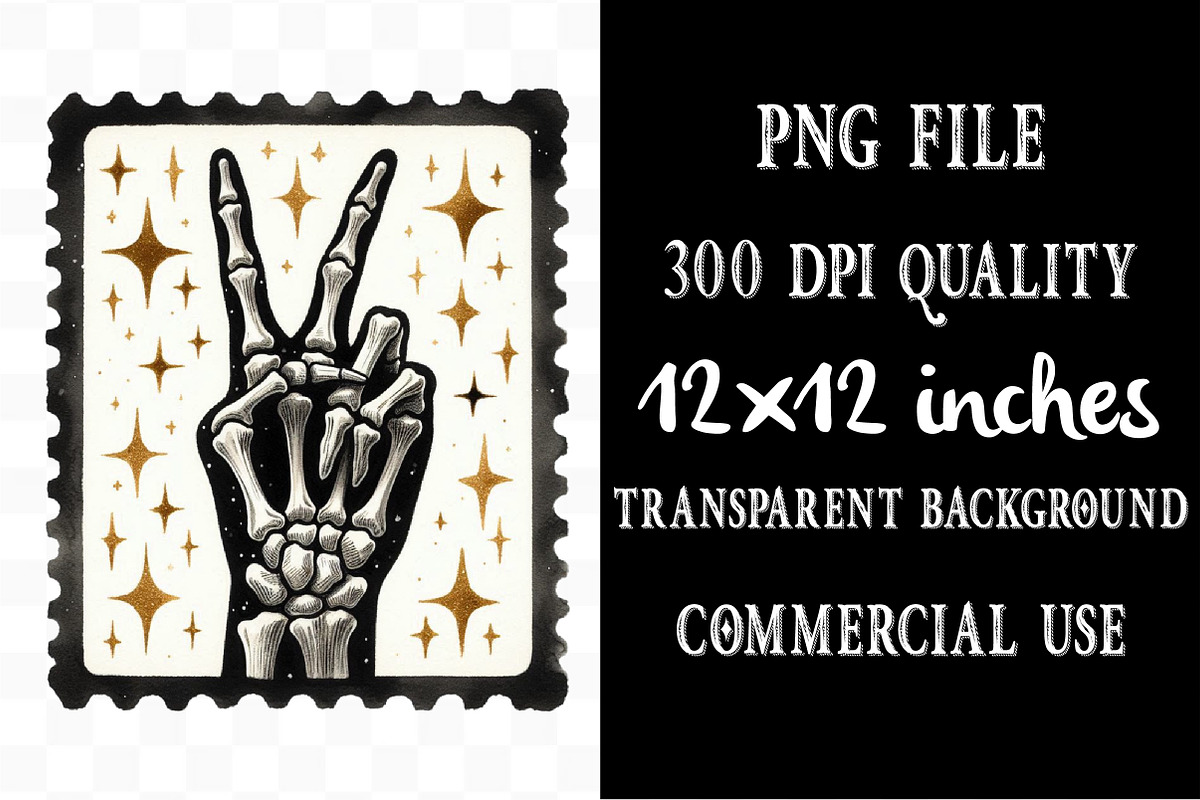Cool Halloween Postage Stamps PNG, an Illustration by Designking (Photo 4 of 4)