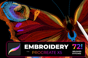 72 Brush-stitch Embroidery PROCREATE, a Brush Add-On by Graphics Resources (Thumbnail 9 of 11)