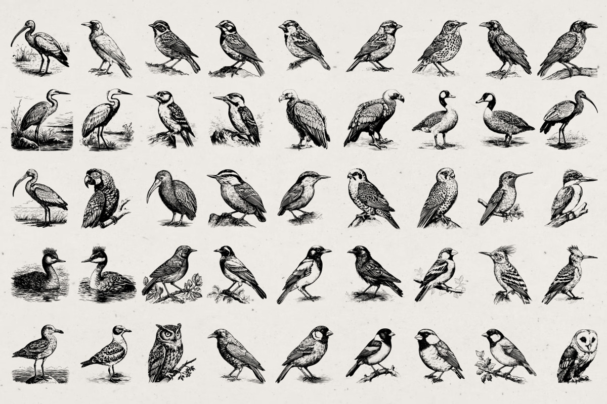 260 Birds Illustrations, an Animal Illustration by Nocturnal Wolf (Photo 6 of 13)