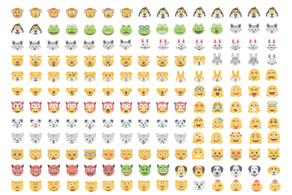 1000 Flat Smiley Icons, an Emoji Icon by Creative Stall (Photo 4 of 5)