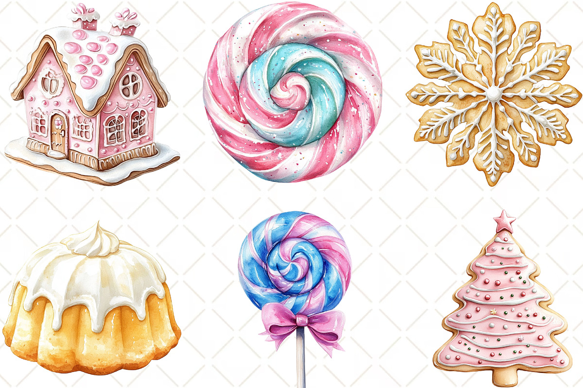 Pastel Christmas Cookies Candy, an Illustration by Black Bird Studio (Photo 3 of 6)