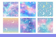 Pastel Starry Night Digital Paper, a Pattern Graphic by Paper Artsthetics (Thumbnail 2 of 4)