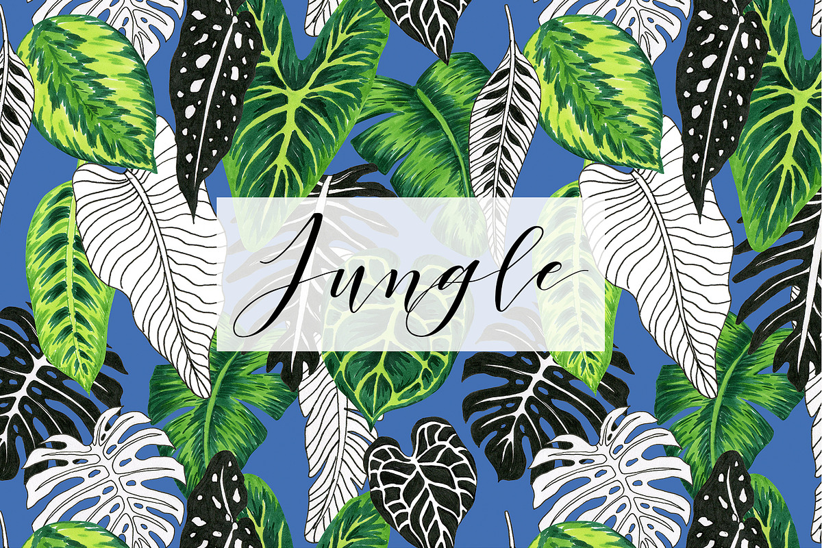 Jungle. Marker seamless patterns., a Pattern Graphic by Anyuka (Photo 2 of 7)