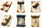 Vintage Medieval Scroll Clipart Set, an Illustration by Libby Wishes (Thumbnail 3 of 4)