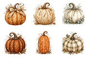Preppy Boho Fall Pumpkin Clipart, a Seasonal Illustration by Designworld (Thumbnail 2 of 6)