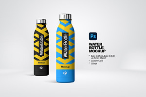 Water Bottle Mockup, a Packaging Mockup by sweetmaroon.studio