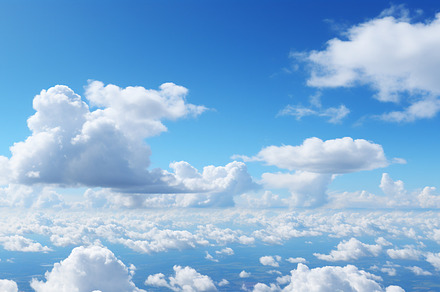Blue sky and white clouds..blue back, a Photo by LOGOCREATIVE