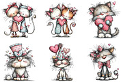 Whimsical Valentine Cat Clipart, a Graphic by CraftArtStudio (Thumbnail 4 of 6)