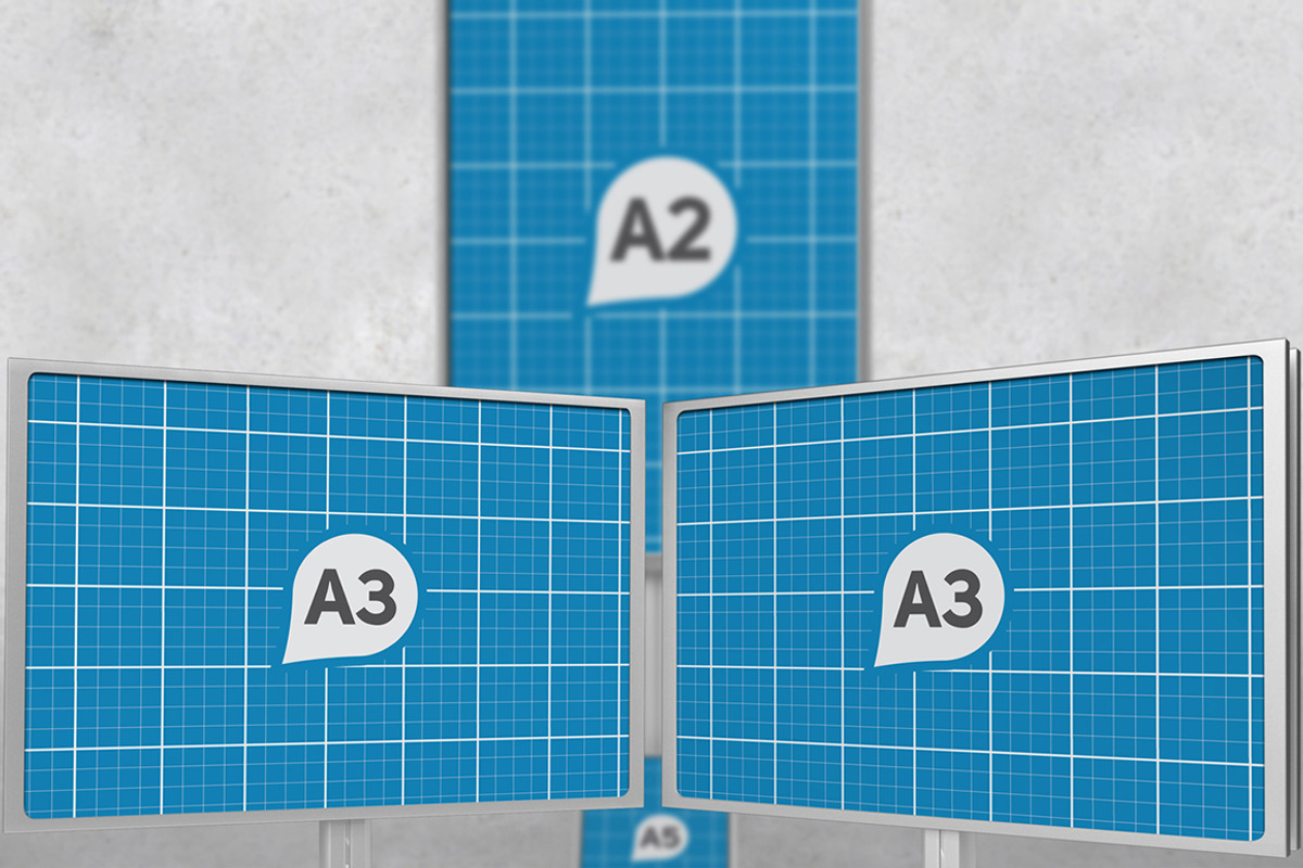 Sign Holder & Poster Stands Mockups, a Print Template by Kongkow (Photo 2 of 8)