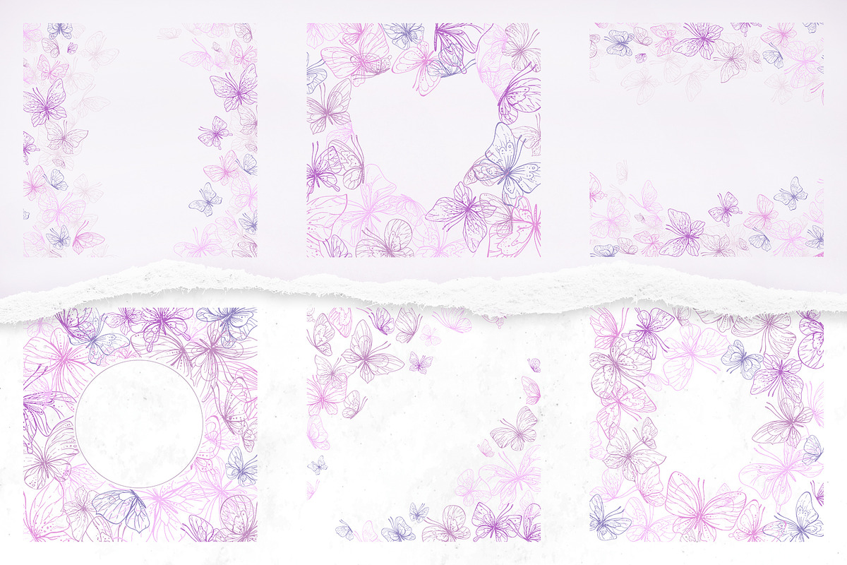 Romantic Line Art Butterflies Vector, an Illustration by NATASHA CHU (Photo 7 of 18)